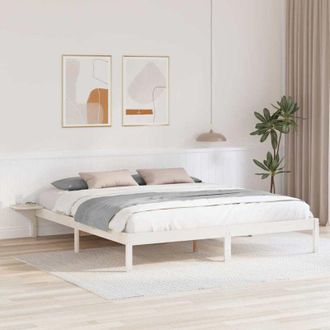 vidaXL Bed Frame White White Vidaxl