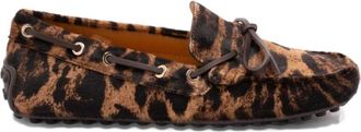 Tod's Loafers van kalfsleer met luipaardprint - Dames - Bootschoenen - Veelkleurig - 37 1/2 EU - Leer - Schoenen