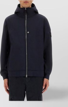 Stone Island hooded long sleeve jacket with ribbed cuffs