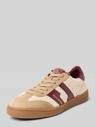 Marc O'Polo Low Top Sneaker aus Leder-Mix in Sand, Gr&ouml;&szlig;e 38