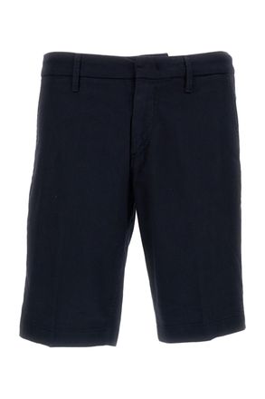 Fay Cotton Gabardine Stretch Bermuda Chino Shorts with Tailored Detailing