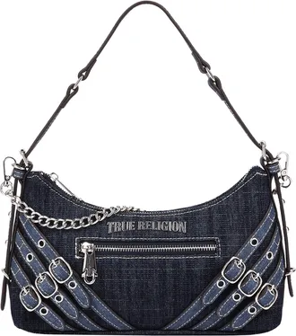 True Religion Triple Straps Denim Shoulder Bag