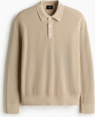 H&M Poloshirt in Regular Fit - Beige