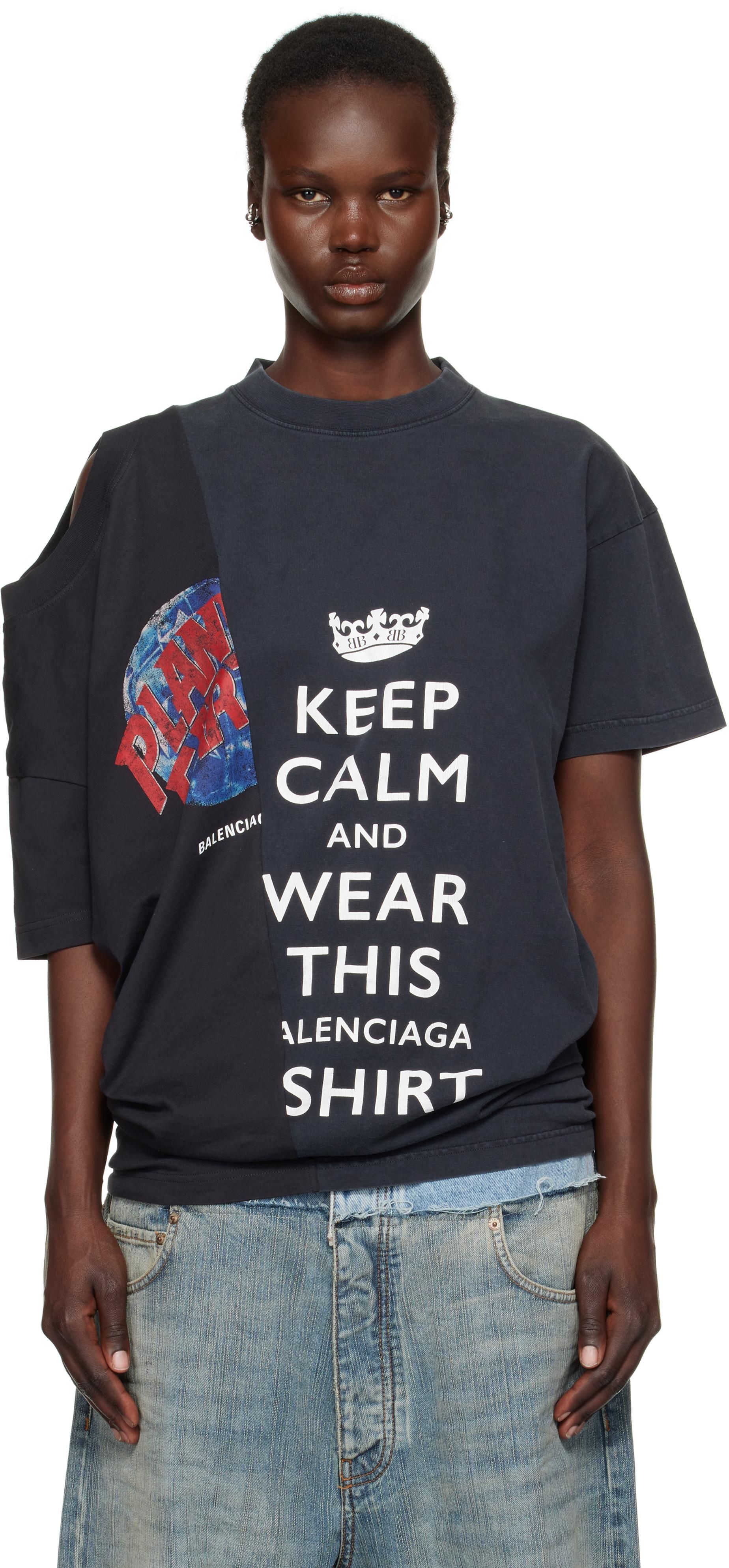 Tシャツ・カットソー BALENCIAGA Chalk Stretch Cotton T-Shirt shirt with logo Balenciaga - Monki Joa organic cotton zip