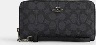 Coach Long Zip Around Wallet In Signature Canvas