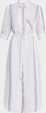 Finley Alex Striped A-Line Midi Shirtdress