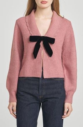 Wayf Sloane Bow Cardigan in Rose Mauve at Nordstrom Rack, Size Medium