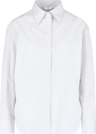 Filippa K White Hourglass Striped Cotton Formal Shirt