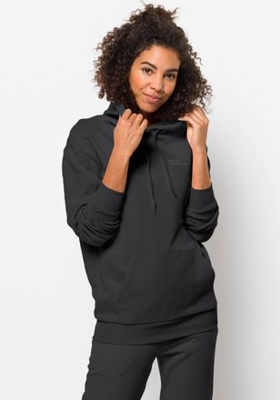 Jack Wolfskin Kapuzenpullover JACK WOLFSKIN ESSENTIAL HOODY W, Damen, Gr. XL (46), schwarz, 1. OBERSTOFF 100% BAUMWOLLE (ORGANIC) 2. OBERSTOFF 95% BAUMWOLLE (ORGANI