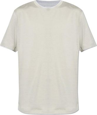 Eleventy Tops, Heren, Grijs, S, Katoen, Ronde hals T-shirt