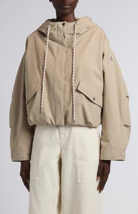 Moncler Eucalyptus Hooded Down Jacket in Neutral at Nordstrom, Size 3