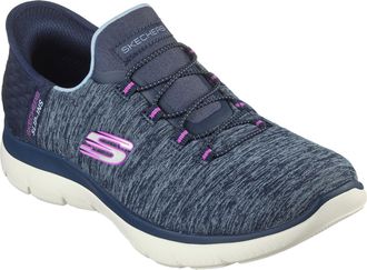 Skechers Womens Hands Free Slip Ins Summits Dazzling Haze Sneaker, Navy, 7.5 UK