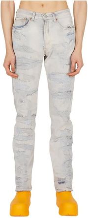 NOTSONORMAL Vernietigde Denim Jeans - Heren - Slim Fit Jeans - Grijs - W30 - Denim - Jeans