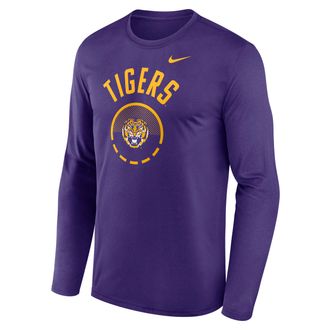 Nike LSU Courtside Nike Mens Dri-FIT College Long-Sleeve T-Shirt in Purple | 02TJ51LLSN-FFP