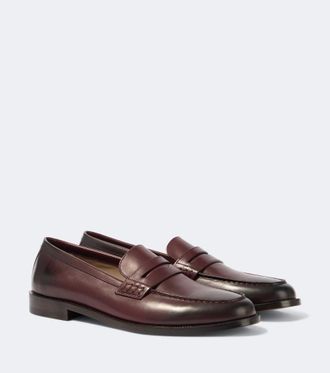 Manolo Blahnik Perry leather penny loafers
