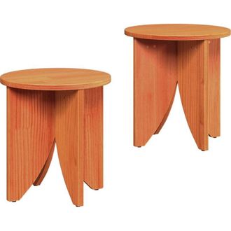 vidaXL Coffee Table 2 pcs Wax brown 41.5 x 41.5 x 44 cm Vidaxl