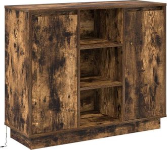 vidaXL Vidaxl - Sideboard with Shelf Smoked Oak 90 x 32 x 75 cm Engineered wood