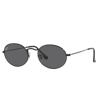 Ray-Ban Vintage Ovale Zonnebril met Platte Glazen Lenzen - unisex - Zonnebrillen - Zwart - 51 MM - Accessoires