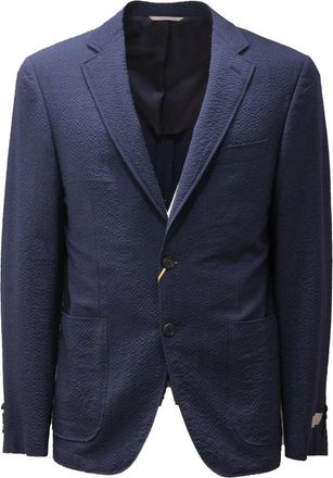 Canali Wollen Stretch Jas - Heren - Blazers - Blauw - L - Wol - Jassen