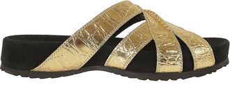 Dries Van Noten Q.0597 Slide - Dames - Sandalen - Geel - 36 EU - Leer - Schoenen