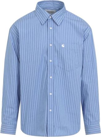 Carhartt Work in Progress L/S Keene Shirt - Heren - Casual Overhemden - Blauw - M - Katoen - Overhemden