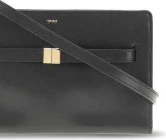 Toteme Womens Belted Leather Crossbody Bag Black Cow Shoulder