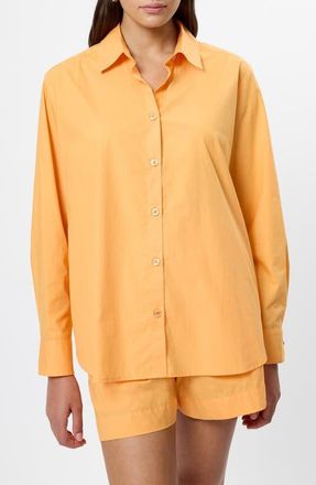 French Connection Rhodes Poplin Button-Up Shirt in Clementine at Nordstrom, Size X-Small