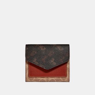 Coach Womens Wyn Small Wallet With Horse And Carriage Print - Brown - One Size