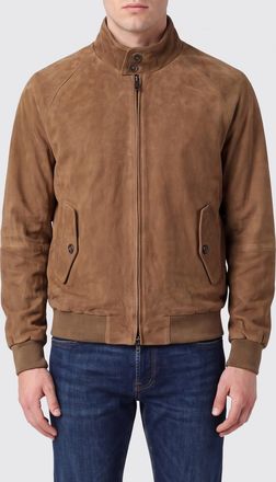 Baracuta Bomber in pelle scamosciata con collo alto e chiusura a zip