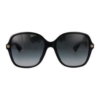 Gucci Sunglasses, female, Black, Size: 55 MM Chic Sunglasses