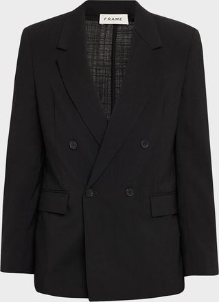 Frame Denim Men & apos;s Tropical Wool Double-Breasted Blazer