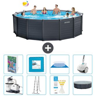 Intex Piscina Graphite Panel Redonda - 478x124 Cm - 9-piezas S531