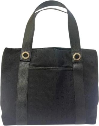 Bulgari Pre-owned Tote Bags, female, Black, Size: ONE SIZE Pre-owned Logomania Tote Bag