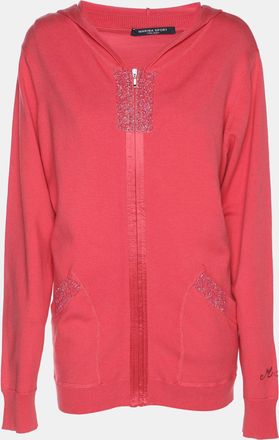 Marina Rinaldi Marina Sport By Marina Rinaldi Pink Jersey Hoodie Set Jacket