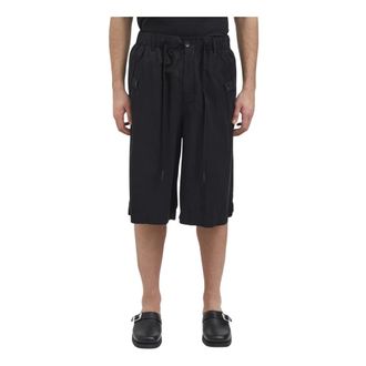Andrea Ya'aqov Long Shorts, male, Black, Size: L Bermuda in Cupro e Cotone
