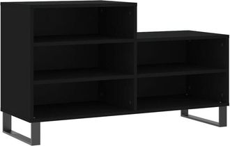 vidaXL Mueble Zapatero Madera Contrachapada Negro 102x36x60 Cm Vidaxl