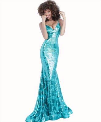 Jovani Long Evening Gown In Emerald