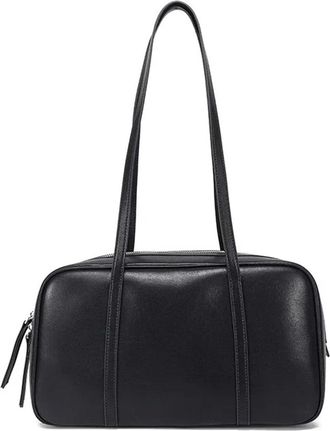 Generic Compatible For Womens Genuine Leather Shoulder Bags Ladies Handbags Female Retro Commute Boston Handbag(Black)