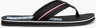 Tommy Hilfiger Mens Signature Stripe Flip-Flop - Black - US 7 / EU 39.5