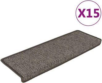vidaXL Tappeti Autoadesivi Scale Sisal 15 pz 65x21x4 cm Grigio e Beige - Vidaxl