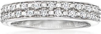 Ross-Simons Diamond 2-Row Ring in Sterling Silver