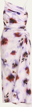 A.L.C. Juno Asymmetric Floral Midi Dress
