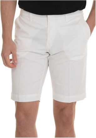 Fay Chino Bermuda Shorts met knoopsluiting - Heren - Korte Broeken - Wit - W40 - Katoen - Korte Broeken