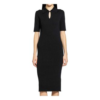 Jil Sander Knitted Dresses, female, Black, Size: S Polo Dress