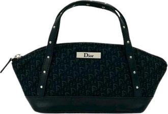 Dior Pre-owned Handbags, female, Black, Size: ONE SIZE Pre-owned Trotter Canvas Leather Handbag