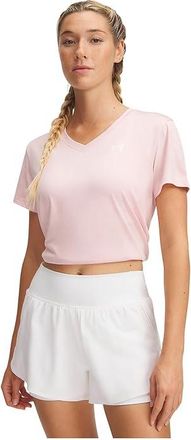 Under Armour Tech Short Sleeve V-Neck Twist Womens Clothing Prime Pink/White : LG (US 12-14), Polyester