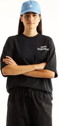 New Balance Mujer Intelligent Relaxed T-Shirt en Negro, Algod&oacute;n, Talla 2XL