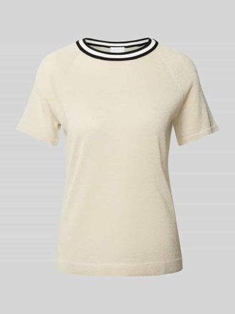 Jake*s Pullover mit geripptem Rundhalsausschnitt in Ecru, Gr&ouml;&szlig;e 34