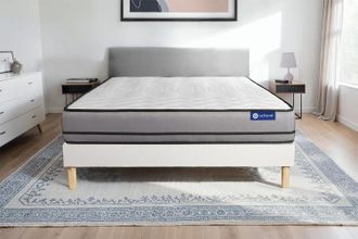 Actisom Somier Blanco + Colch&oacute;n Con Espuma Viscoel&aacute;stica 120 X 210