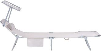 SoBuy SoBuy Outdoor Garden Beach Folding Chair Sun Lounger with Adjustable Sun Shade and Backrest,OGS48-MI